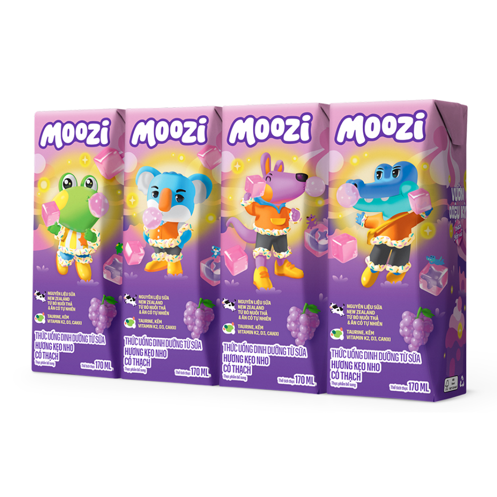 Thùng 48 Hộp Sữa Moozi Hương Nho có thạch Moozi 170ml
