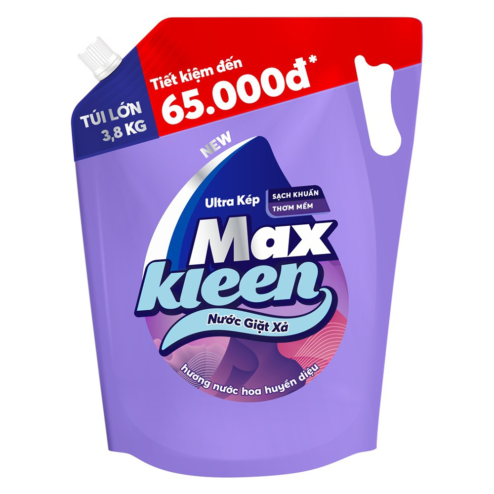 (Freeship 20k) Nước giặt xả MaxKleen hương huyền diệu túi 3.8kg