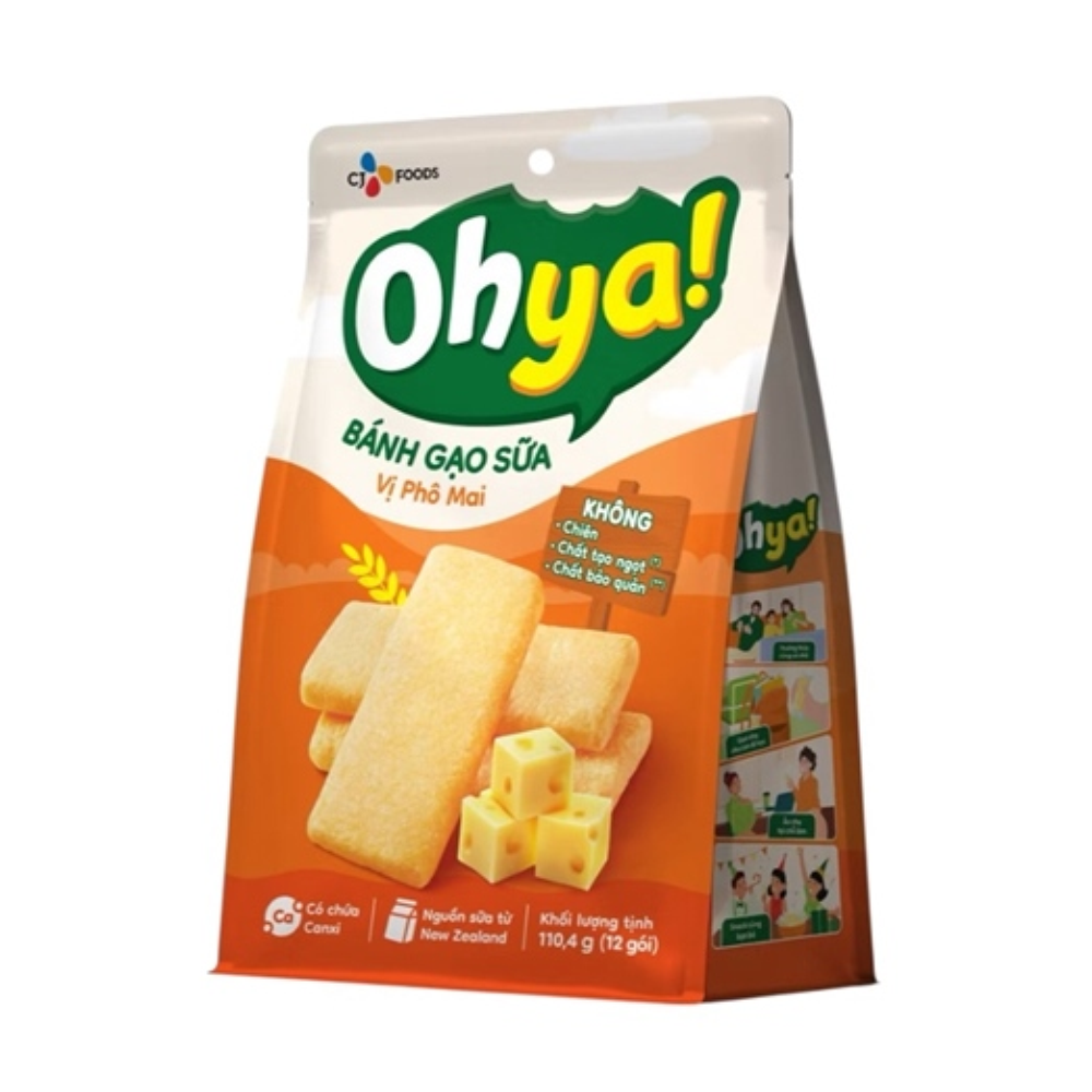 Bánh gạo sữa vị phô mai Oh Ya gói 110.4g
