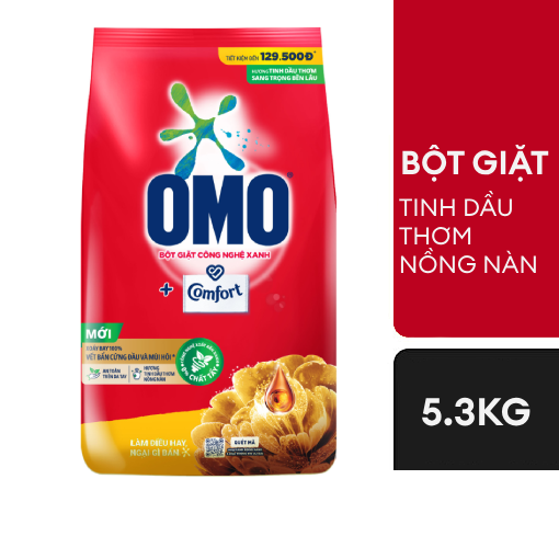 (Freeship 20k) Bột giặt OMO Tinh dầu thơm Nồng nàn 5.3kg