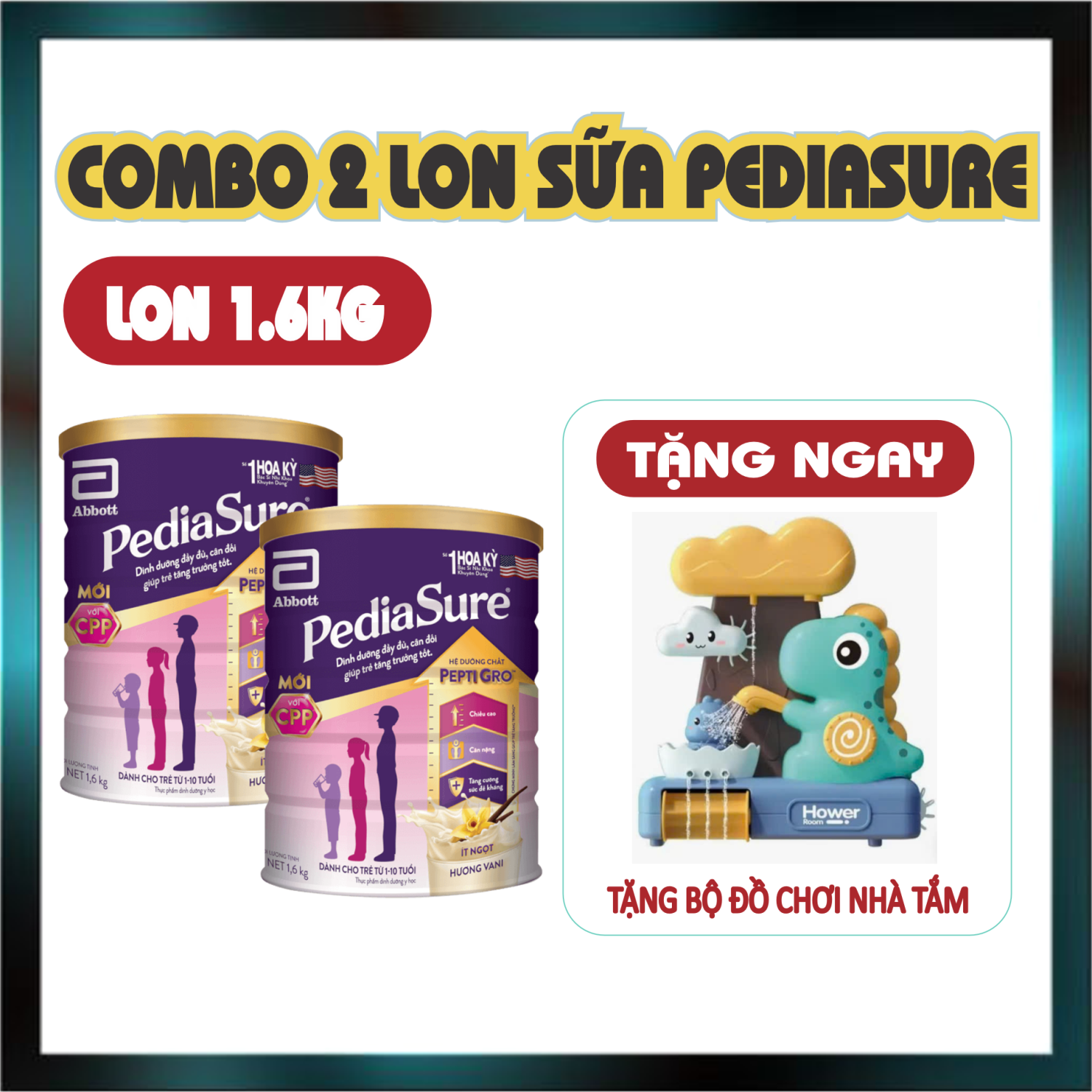 Combo 2 Lon Sữa bột Pediasure 1,6kg