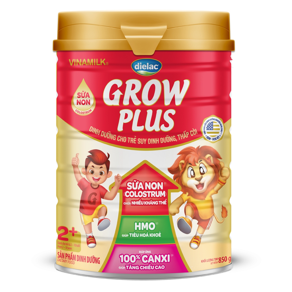 Sữa Dielac Grow Plus Sữa Non 2+ Lon 900g (2-10 Tuổi)