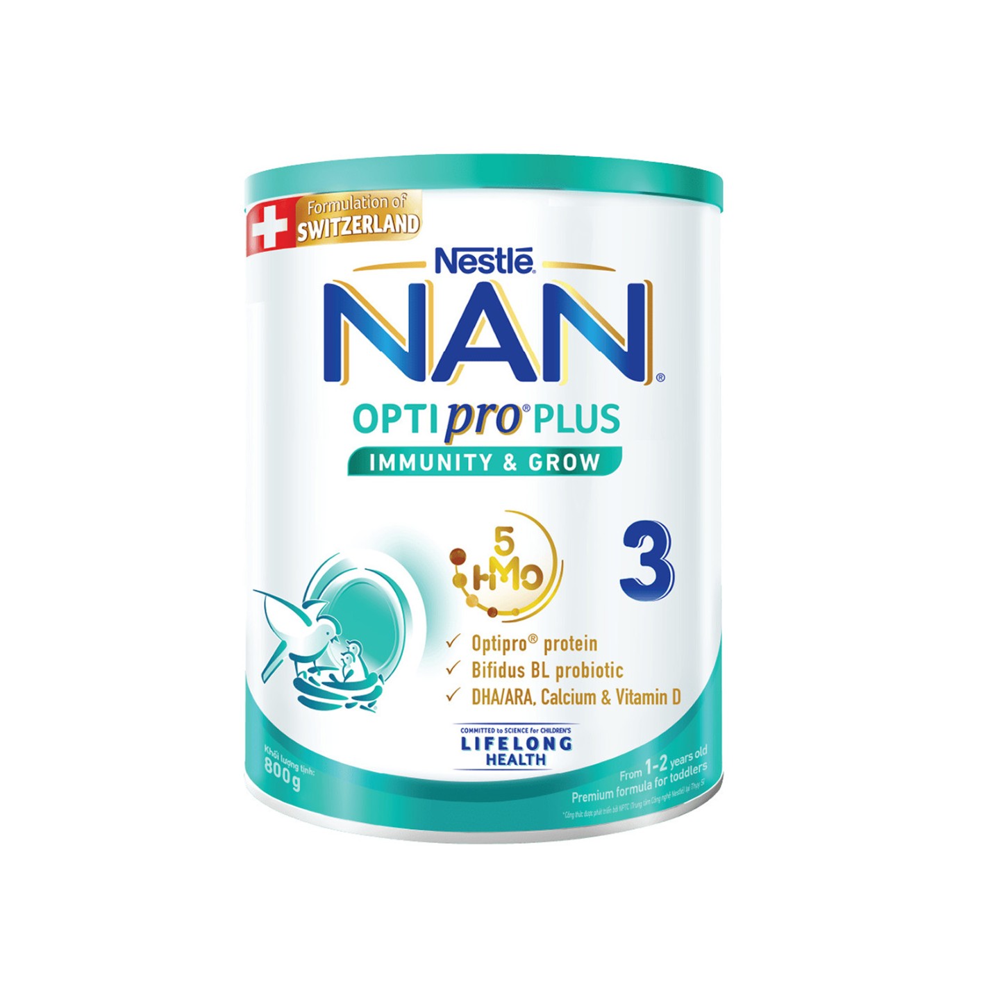 Sữa Nan Optipro Plus số 3 5HMO 800g (1 - 2 tuổi)