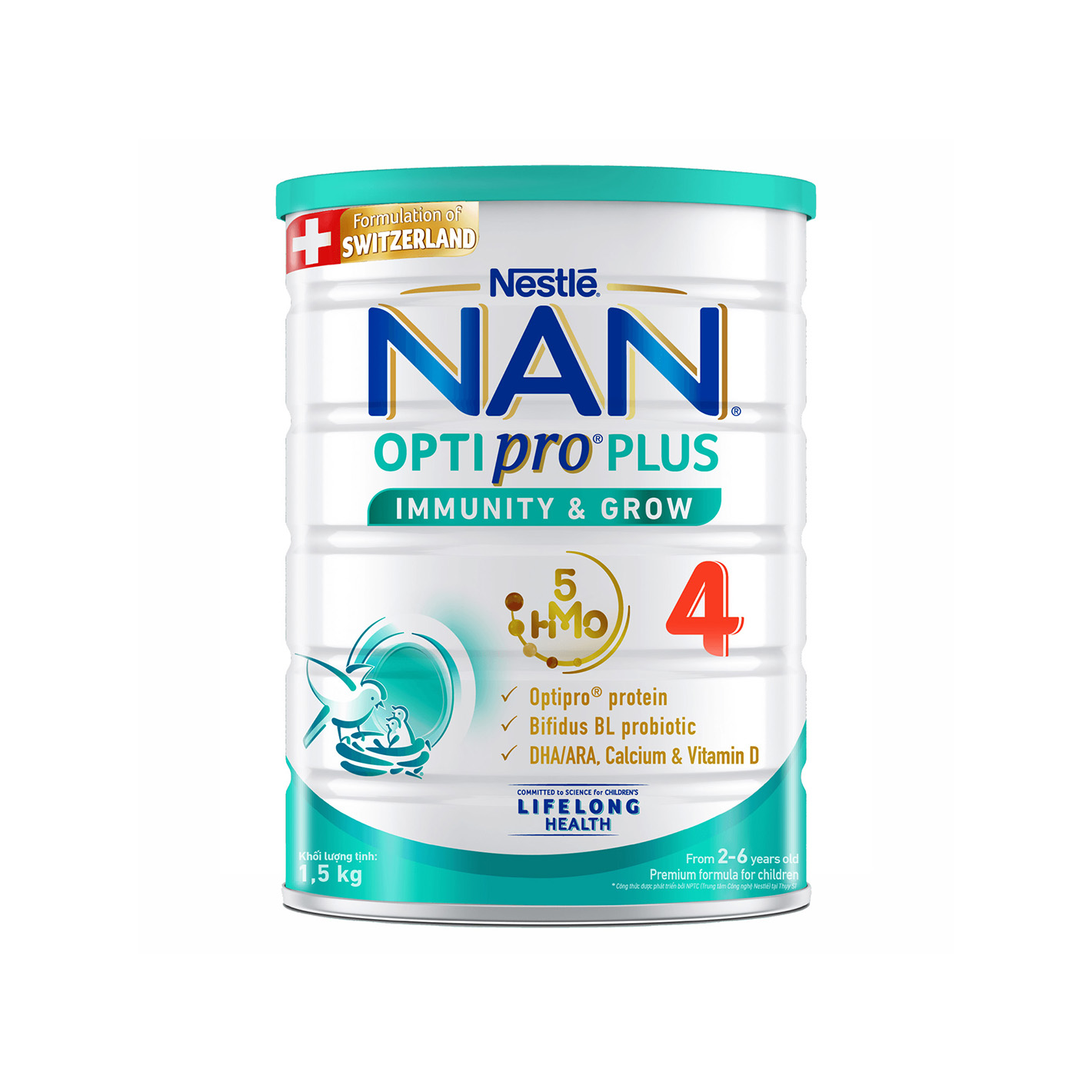 Sữa Nan Optipro Plus số 4 5-HMO 1.5kg (2 - 6 tuổi)