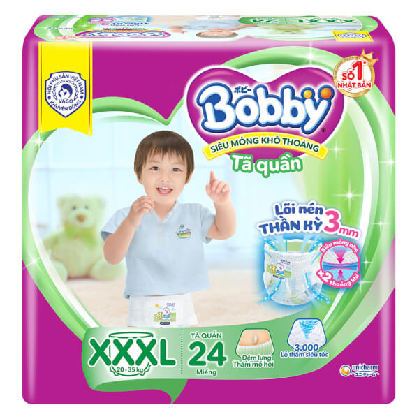 Tã quần Bobby 3XL 22 miếng