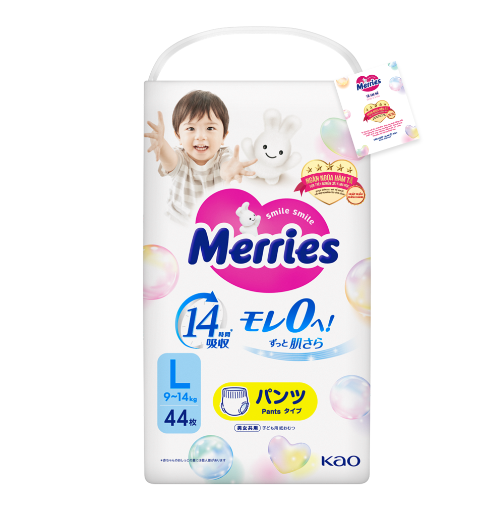 (Freeship 20k) Tã Quần Merries L44 Miếng (9-14kg)