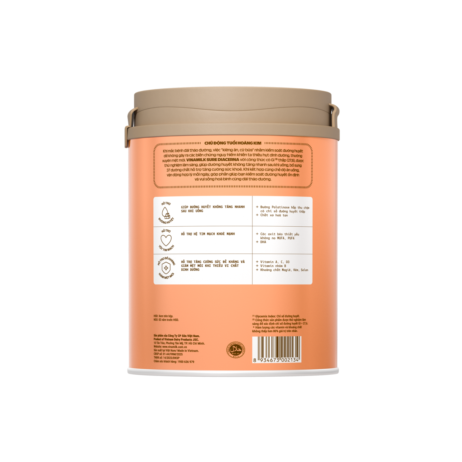 Sữa Tiểu Đường Vinamilk Sure Diecerna Lon 900g