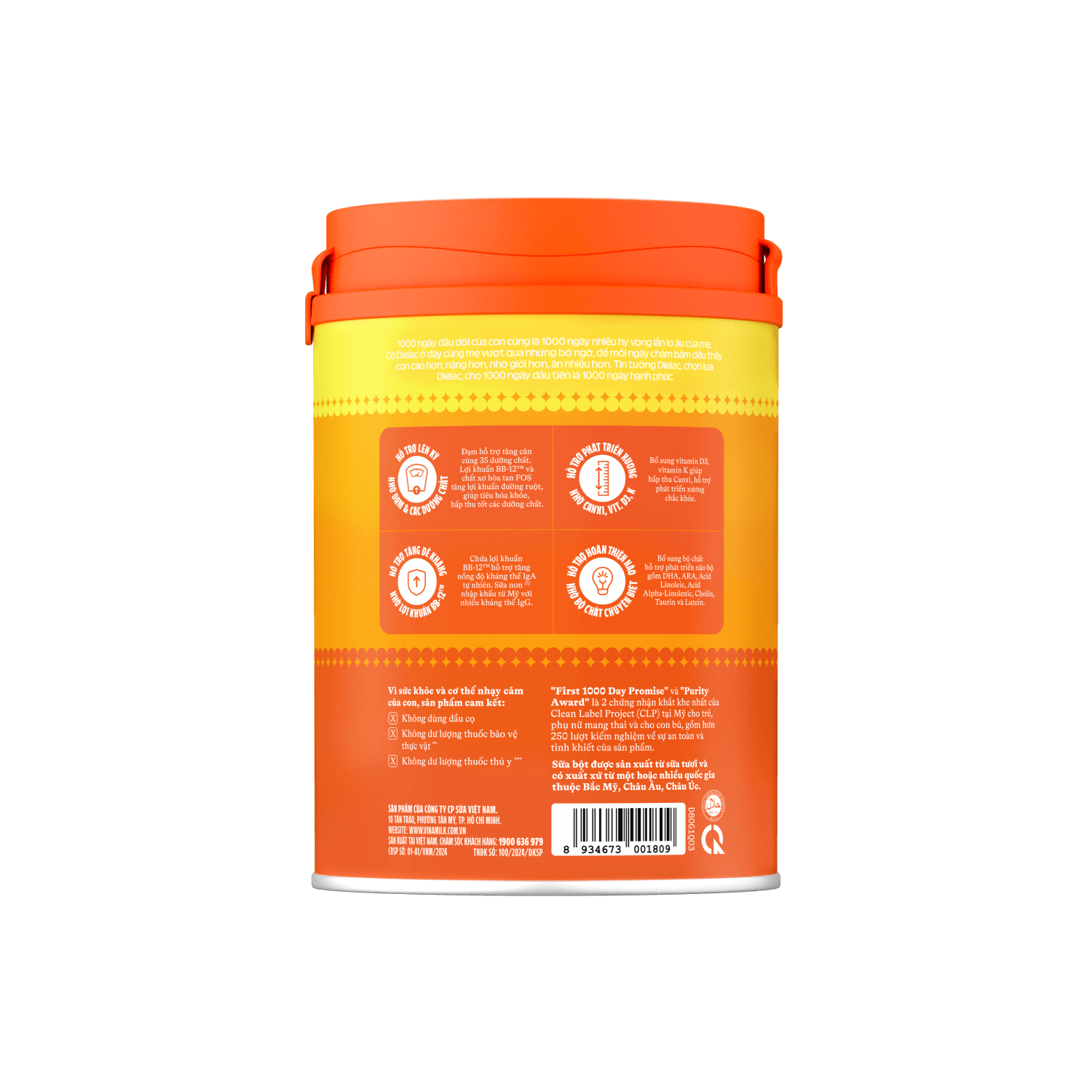Sữa Dielac Gold 1 Lon 800g (0-6 tháng)