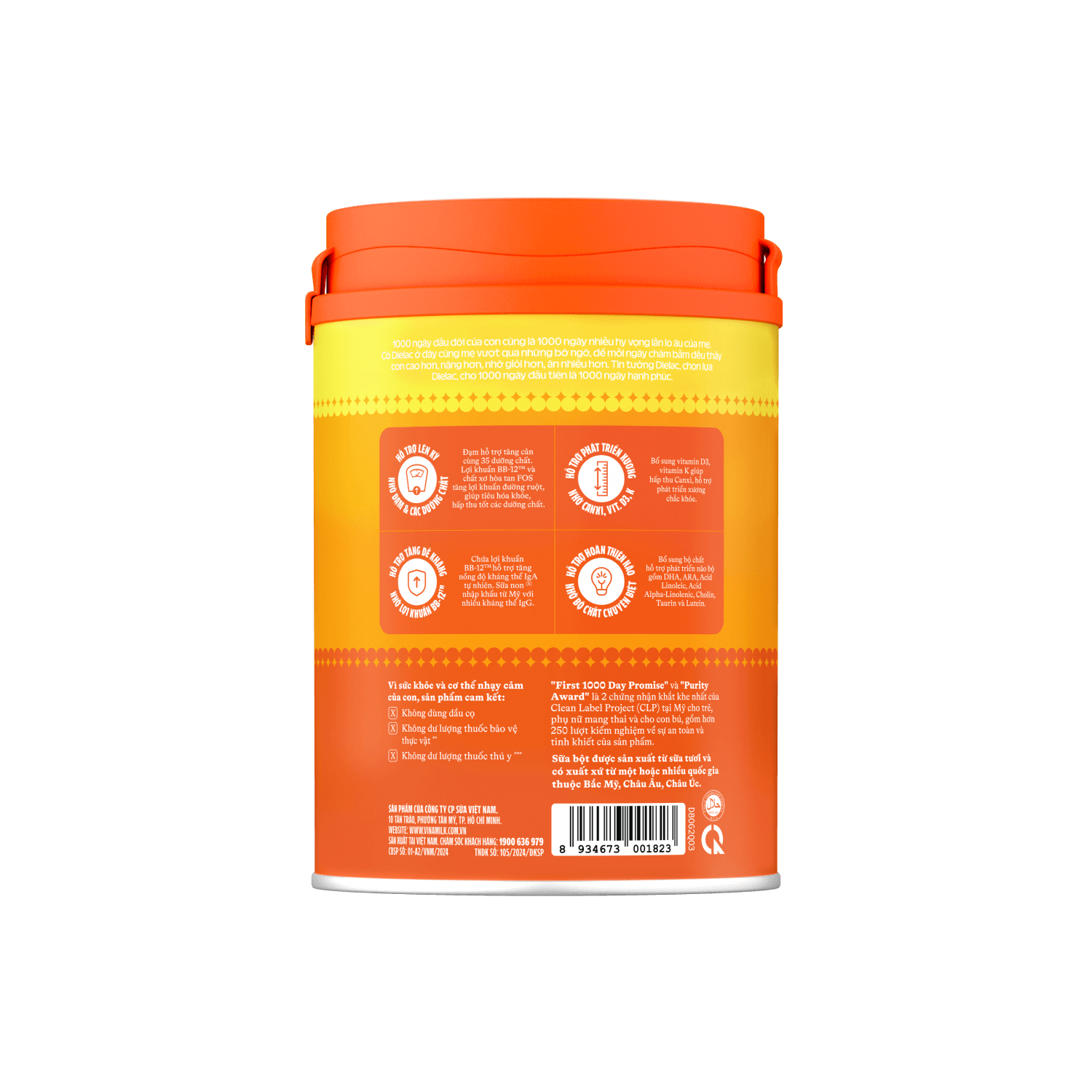 Sữa bột Dielac Gold 2 Lon 800g (cho trẻ từ 6 - 12 tháng tuổi)