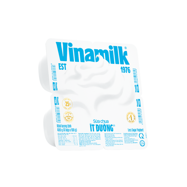 Lốc 4 Hủ Sữa chua ăn Vinamilk Ít Đường