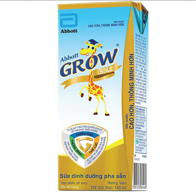 Combo 11 + 1 Hộp Sữa Bột Pha Sẵn Abbott Grow Gold 180ml, >1 Tuổi