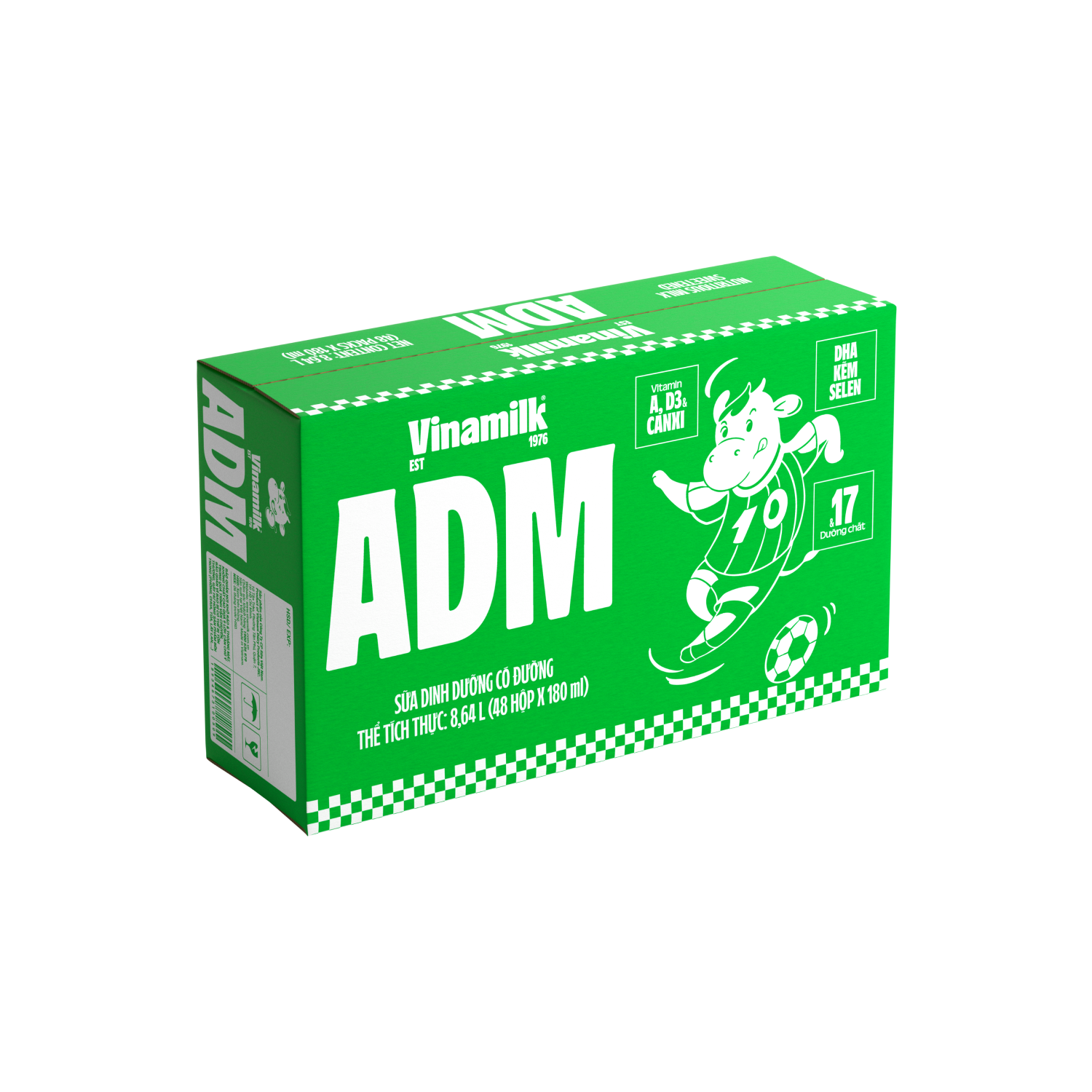 Thùng 48 Sữa Dinh Dưỡng ADM Có Đường - Hộp 180ml