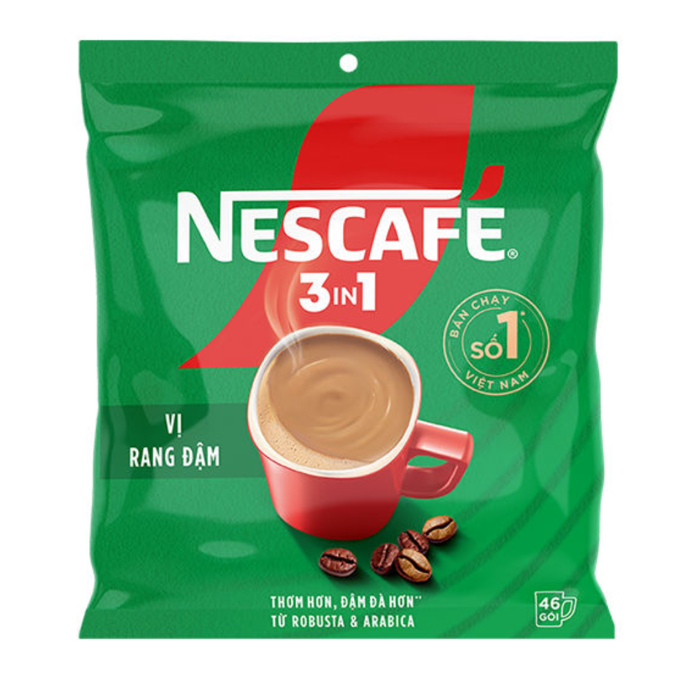 CÀ PHÊ HÒA TAN NESCAFÉ 3IN1 VỊ RANG ĐẬM BỊCH 46 GÓI