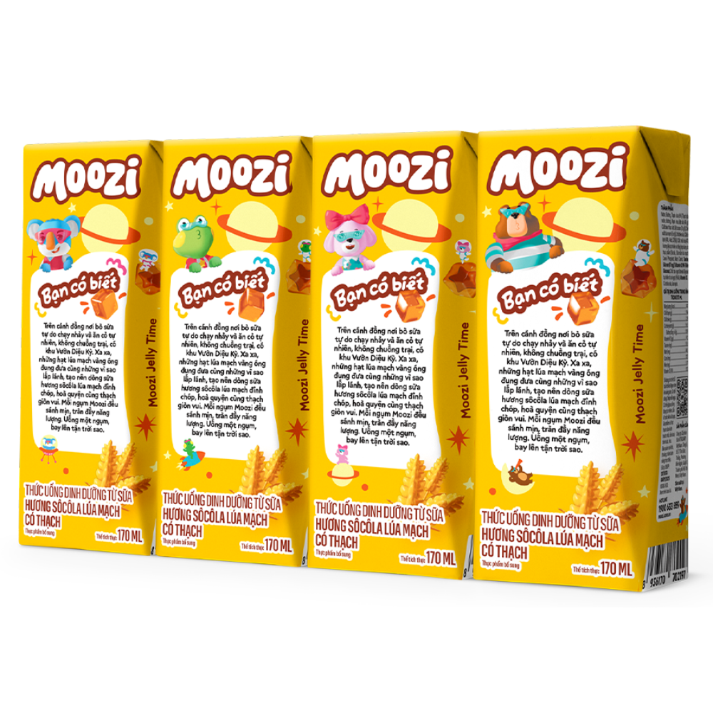 Thùng 48 Hộp Sữa Moozi Hương Cam Đào có thạch Moozi 170ml