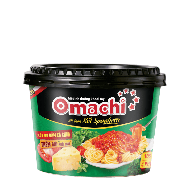 Thùng 12 Hộp Mì dinh dưỡng khoai tây Omachi trộn xốt Spaghetti Hộp 105gr