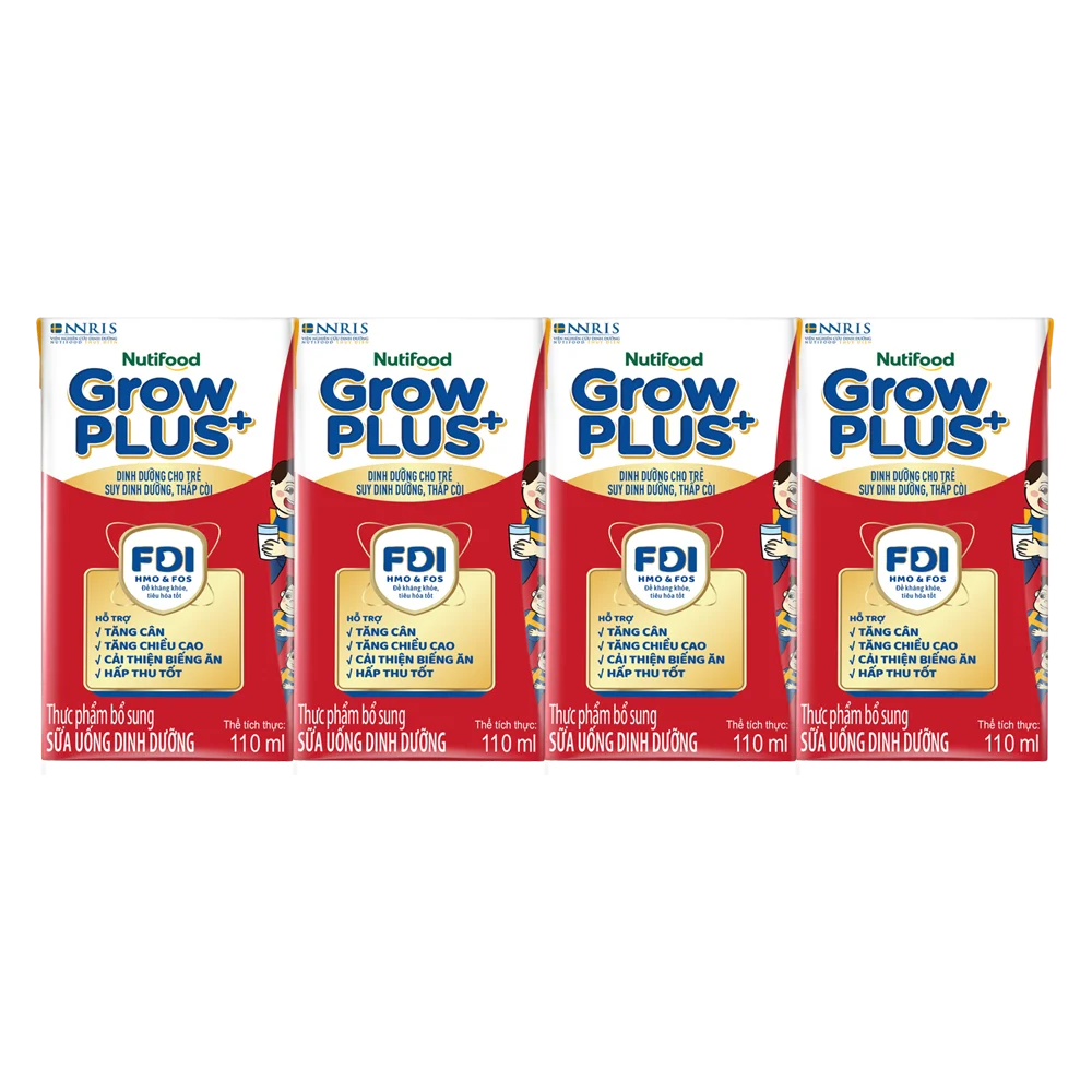 Combo 24 Hộp Sữa Bột Pha Sẵn Nuti Grow Plus Đỏ 110ml