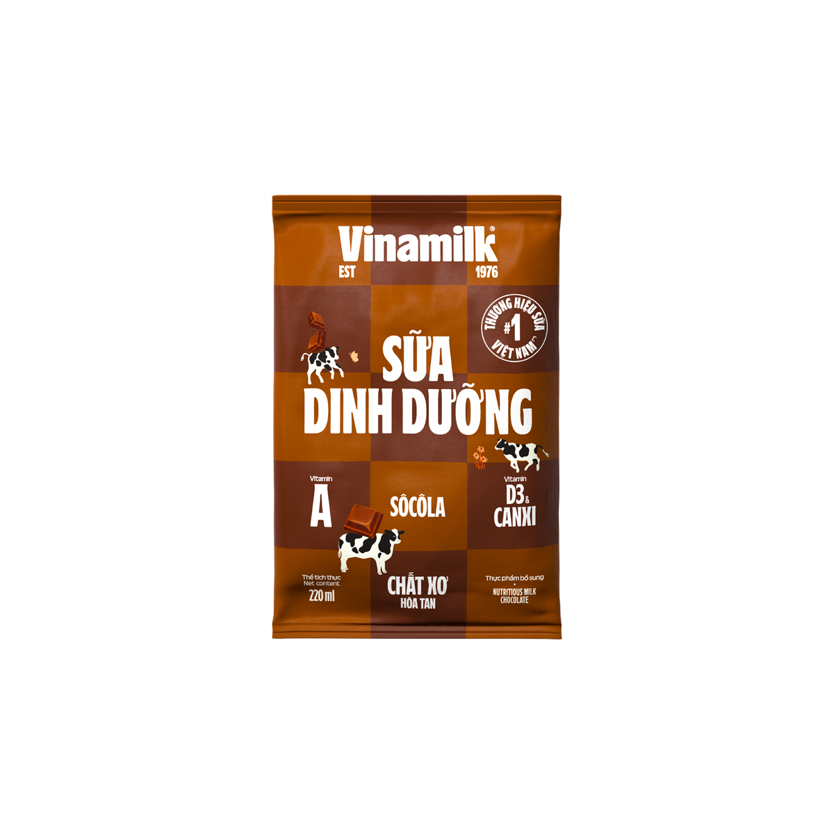 Combo 24 Bịch Sữa Dinh Dưỡng Vinamilk Socola - Bịch 220ml