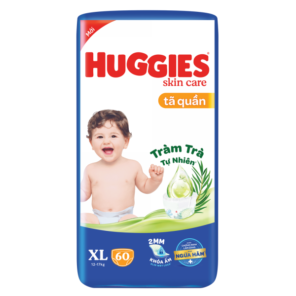 Tã quần Huggies Skincare gói cực đại XL60 miếng (12-17kg)