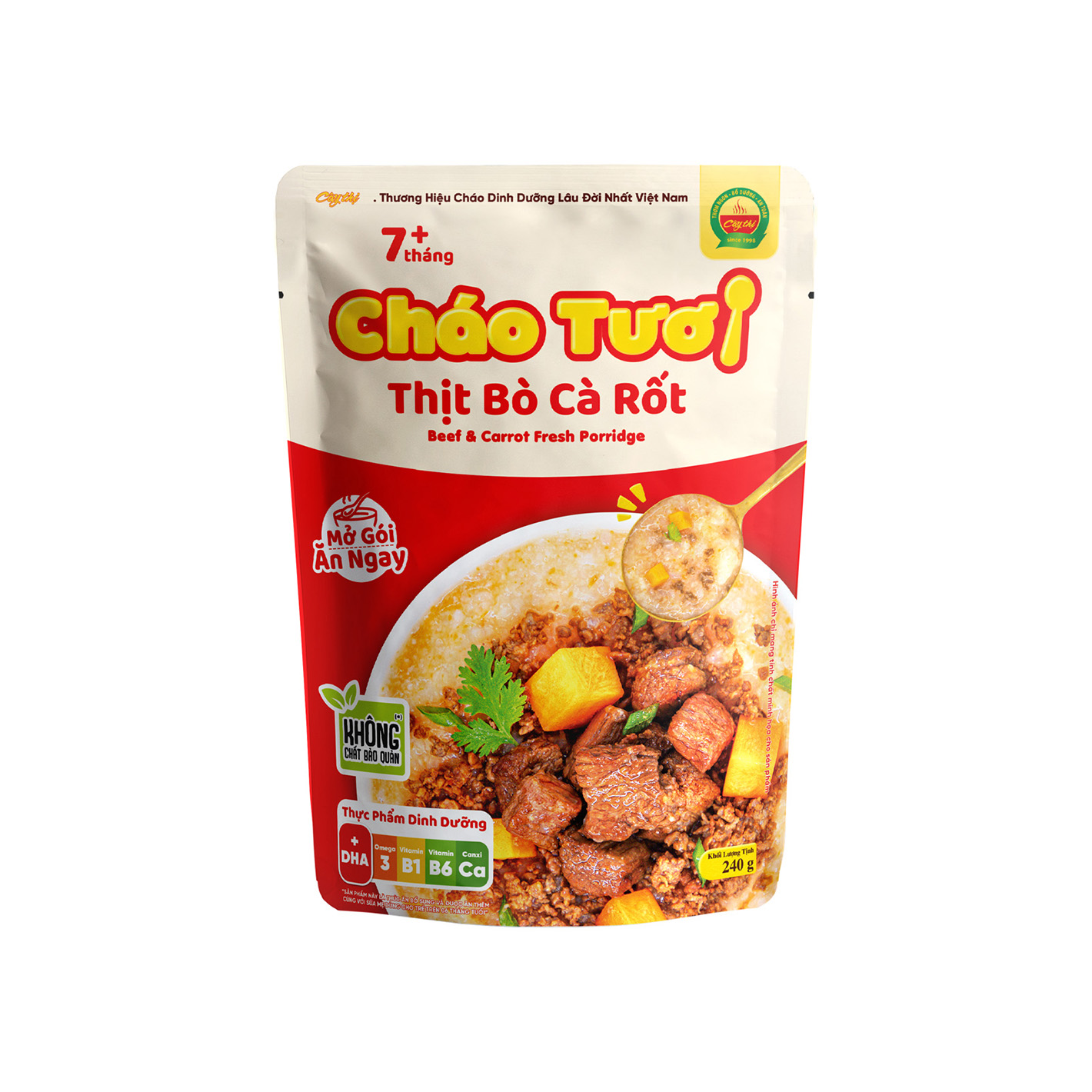 Cháo tươi Cây Thị thịt bò cà rốt 240g (Trên 7 tháng)