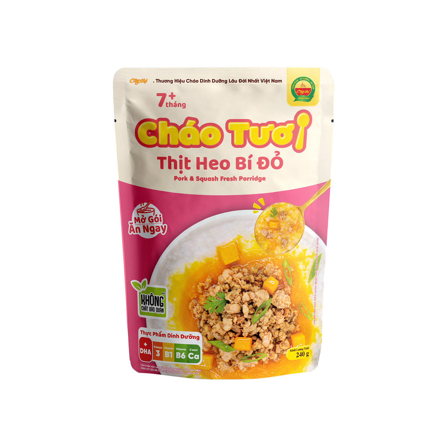 Cháo tươi Cây Thị thịt heo bí đỏ 240g (Trên 7 tháng)