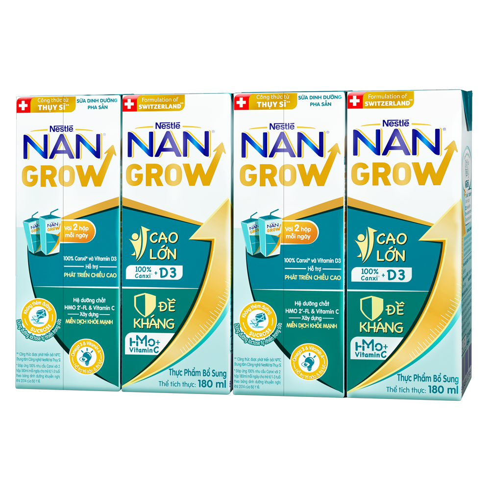 Thùng 24 hộp sữa bột pha sẵn Nan Grow hộp 180ml