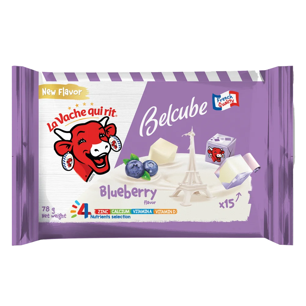 Phô mai Vuông Belcube vị việt quất 15 viên (Con Bò Cười)