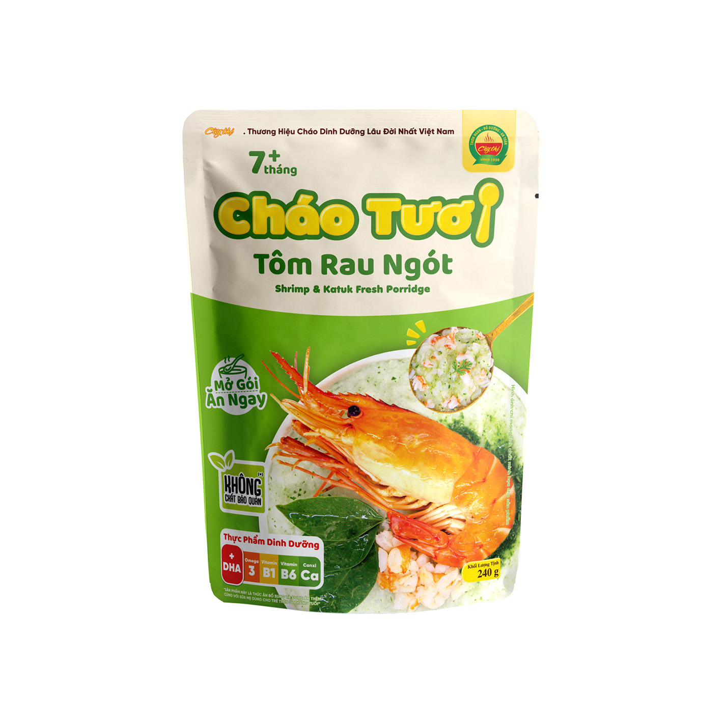 Cháo tươi Cây Thị tôm rau ngót 240g (Trên 7 tháng)