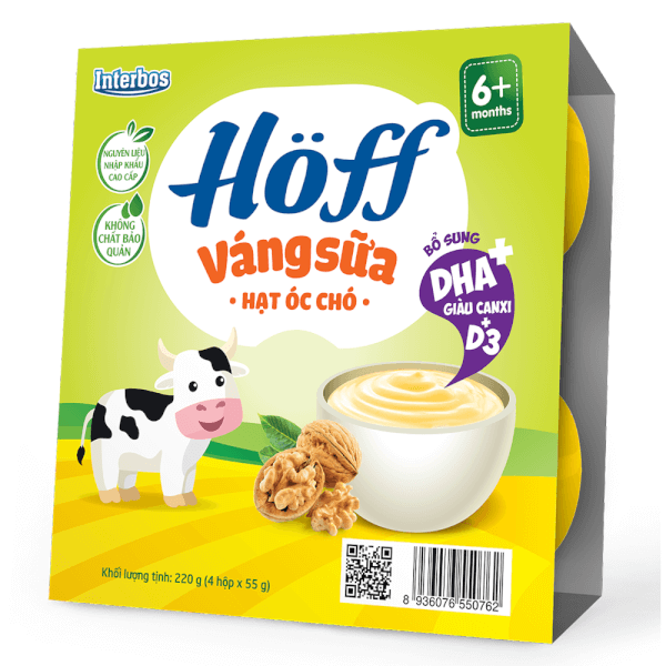 Váng sữa Hoff - Hạt óc chó (Lốc 4 hũ)