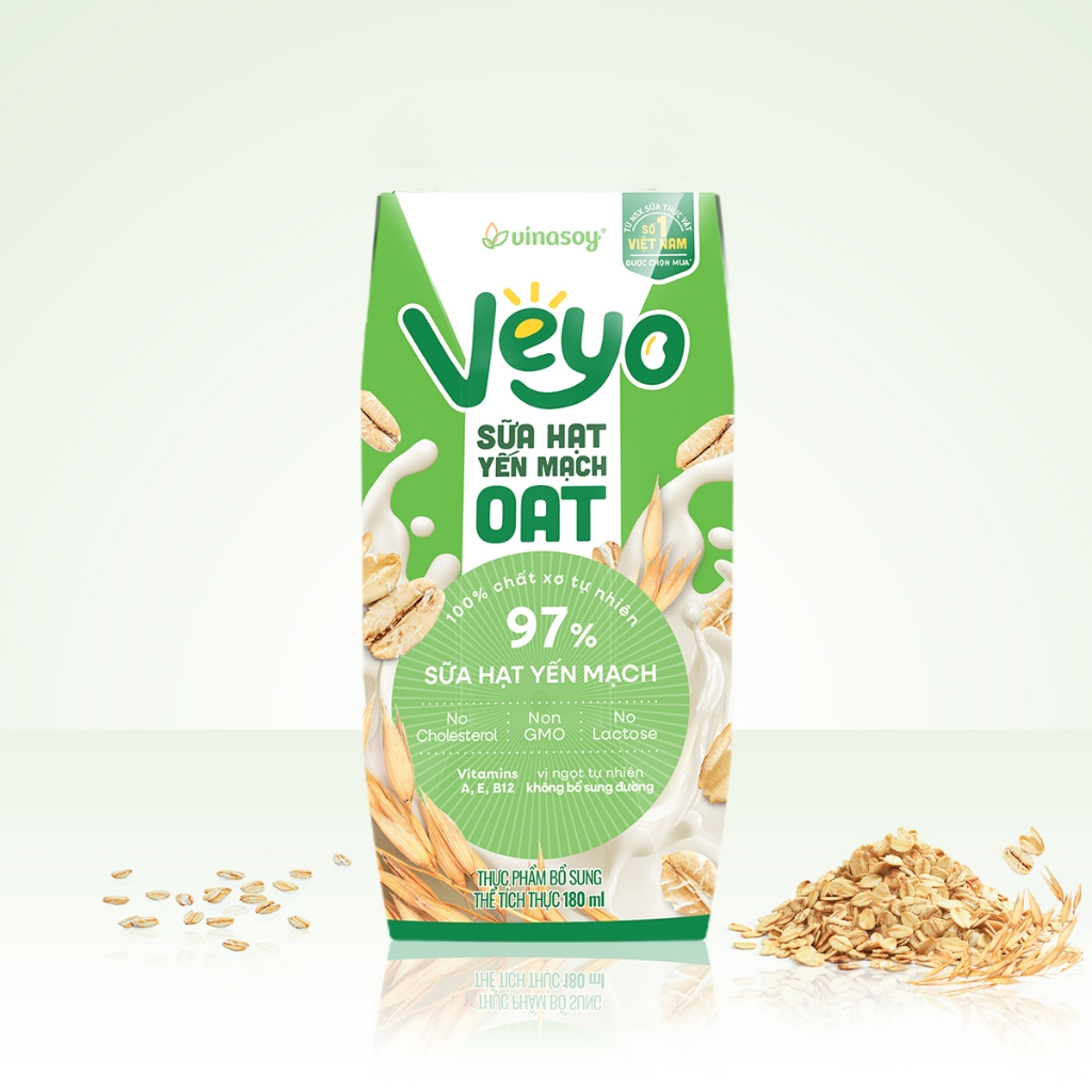 Thùng Sữa hạt Yến mạch Veyo Oat (30 Hộp x 180ml)