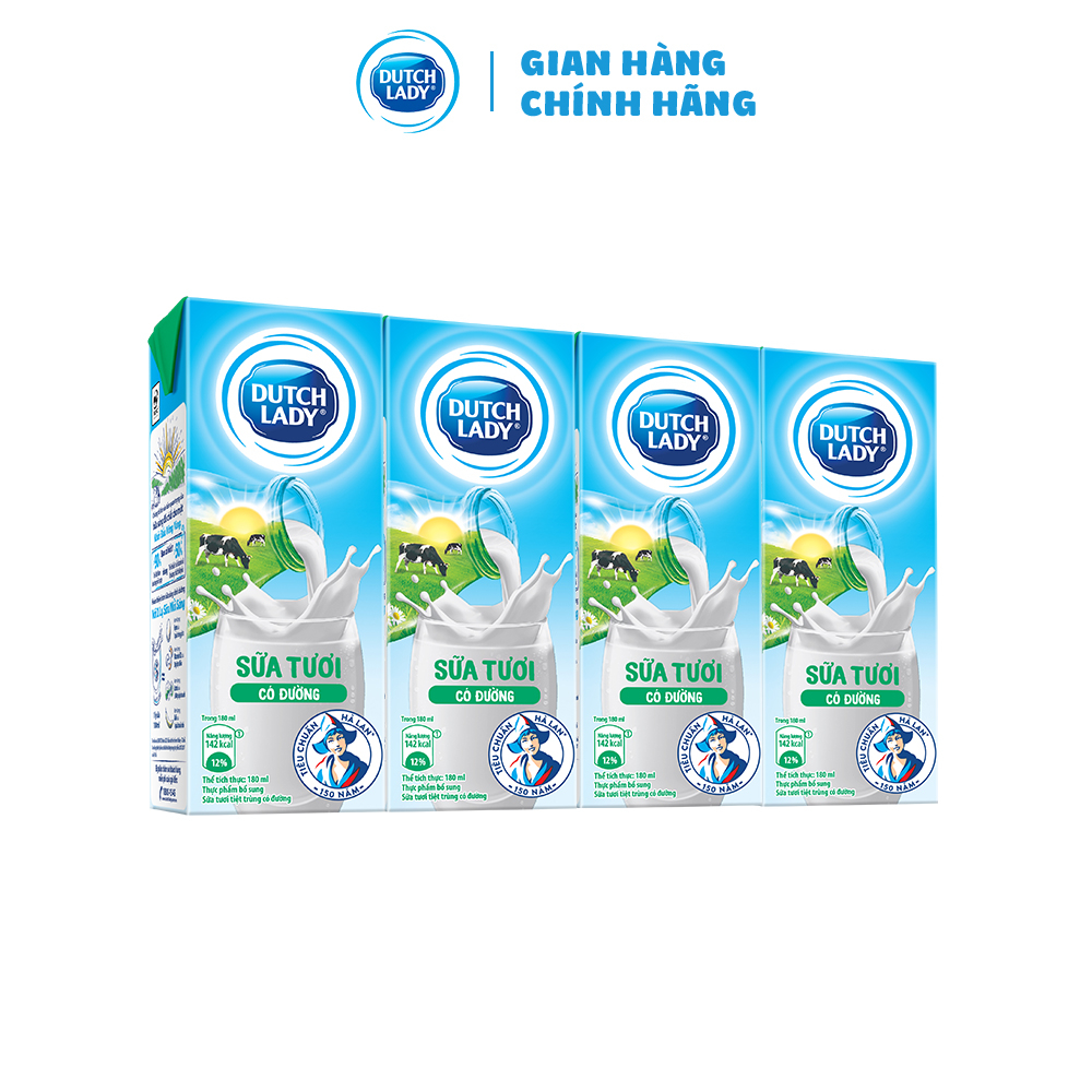 Thùng 48 Hộp Sữa Tươi Tiệt Trùng Dutch Lady Cô Gái Hà Lan Hương Vani (48 x 180ml)