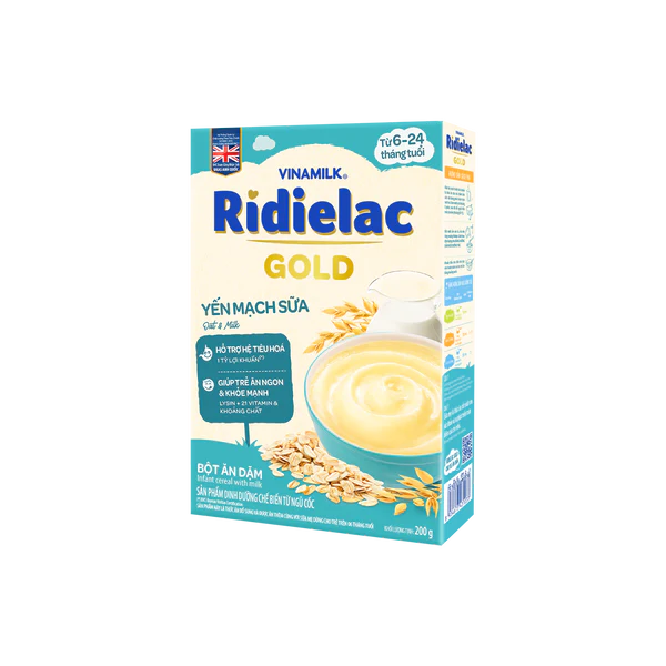 Bột ăn dặm Ridielac Gold Yến Mạch Sữa HG 200g