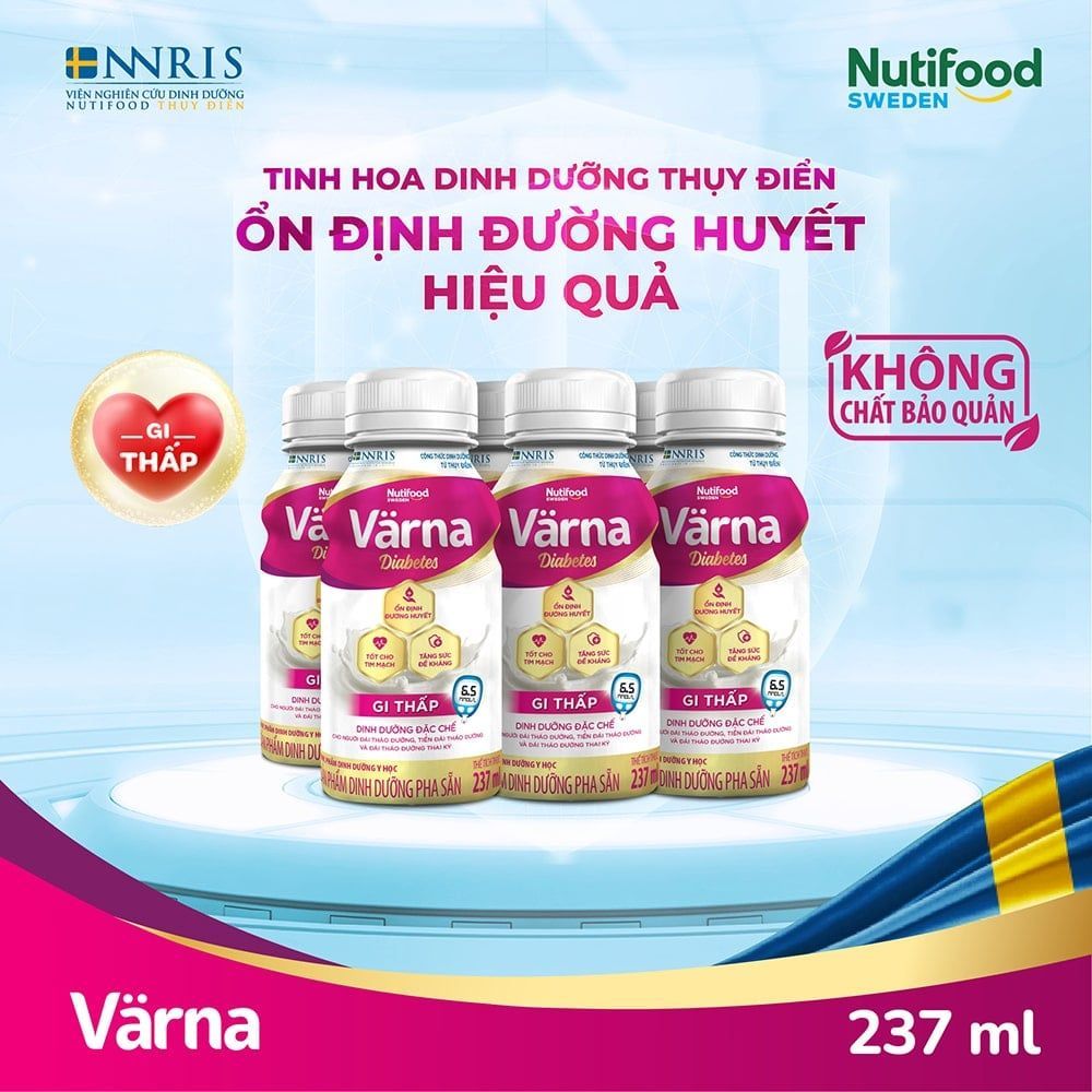 Sữa Bột Pha Sẵn Värna Diabetes chai 237ml (Dành cho người đái tháo đường)