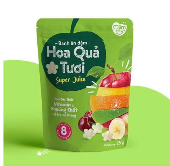 Bánh ăn dặm Mămmy Hoa Quả Tươi 25gr (6M+)