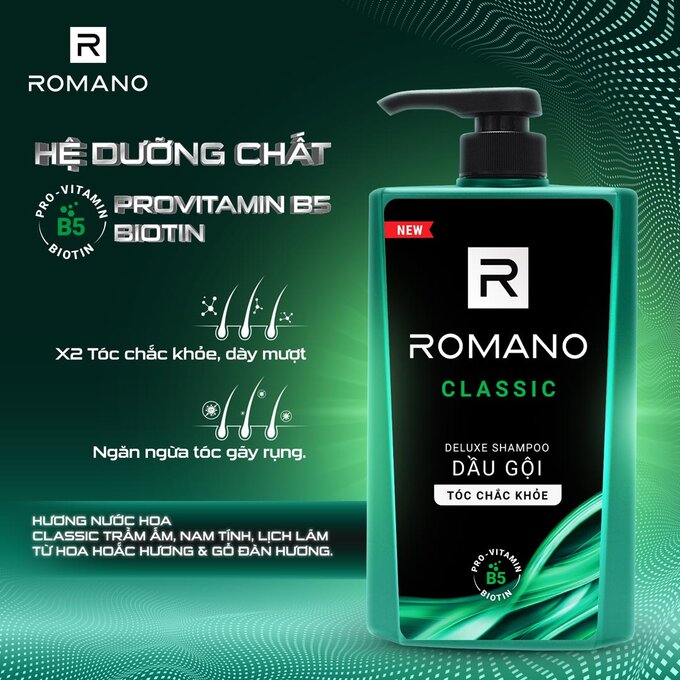 (Freeship 20k) Dầu Gội Romano Hương Nước Hoa Classic 650g