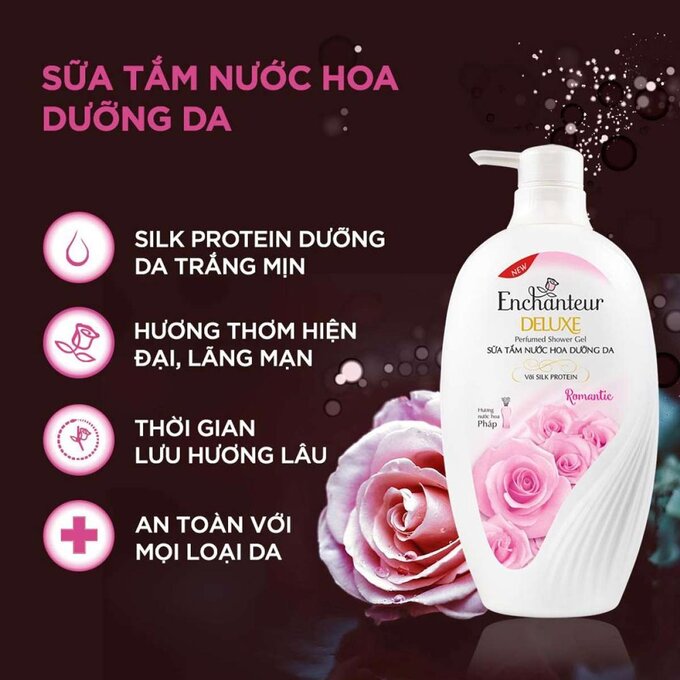 (Freeship 20k) Sữa Tắm Enchanteur Nước Hoa Dưỡng Da Romantic 650g