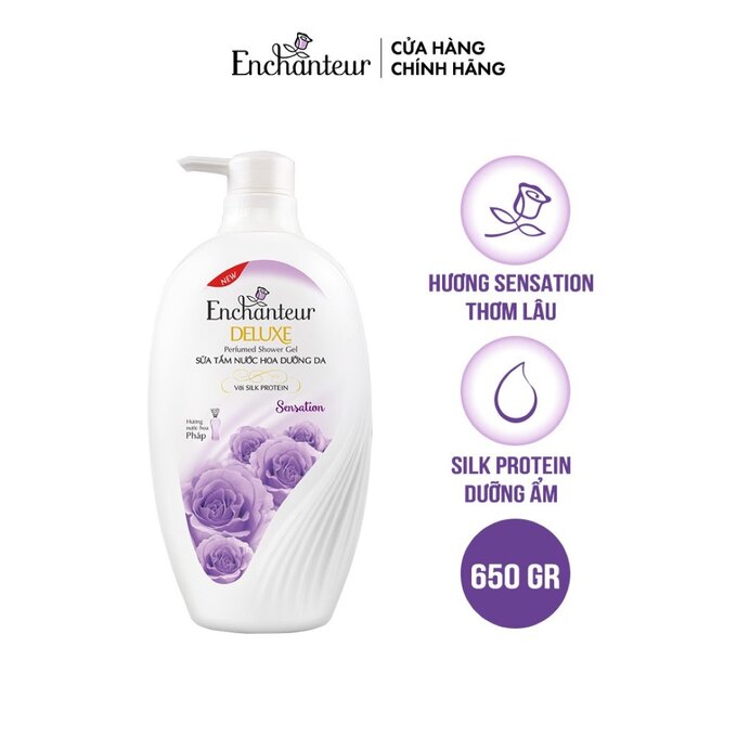 (Freeship 20k) Sữa Tắm Enchanteur Nước Hoa Dưỡng Da Sensation 650g