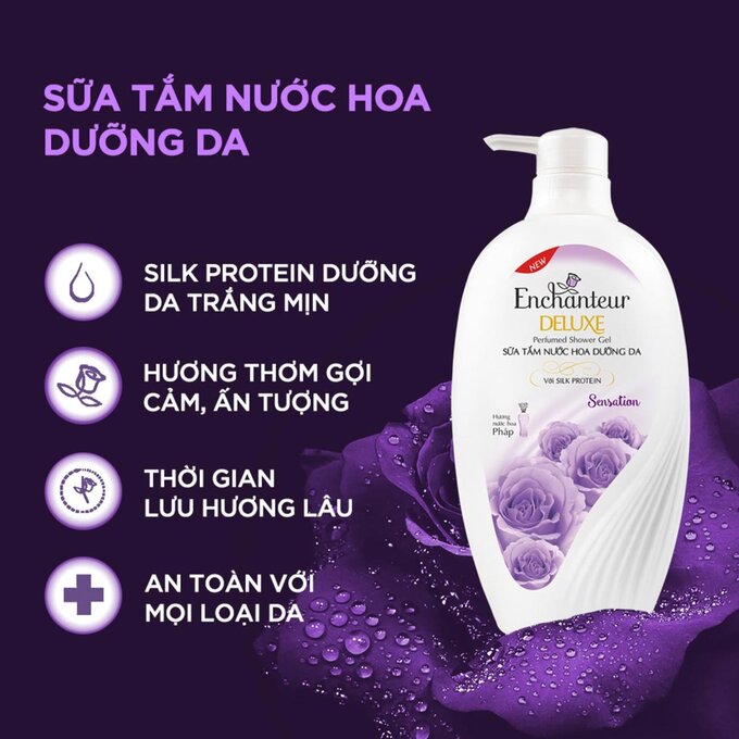 (Freeship 20k) Sữa Tắm Enchanteur Nước Hoa Dưỡng Da Sensation 650g