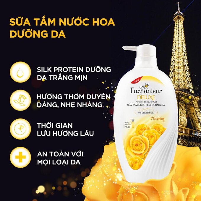 (Freeship 20k) Sữa Tắm Enchanteur Nước Hoa Dưỡng Da Charming 650g