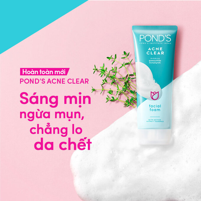 Sữa Rửa Mặt Pond's Sạch Sâu Ngừa Mụn 100g Acne Clear Facial Foam