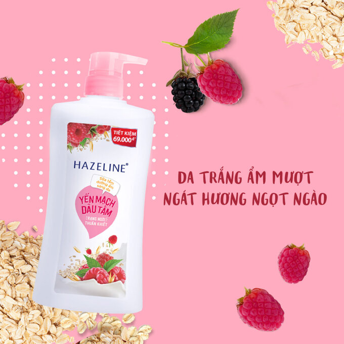 (Freeship 20k) Sữa Tắm Hazeline Sáng Mịn Dưỡng Ẩm Yến Mạch & Dâu Tằm 1kg