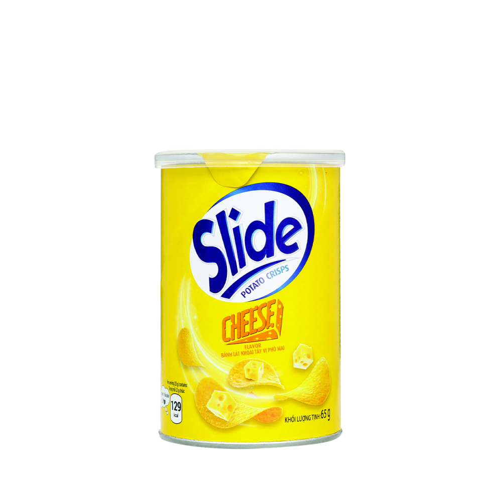 Khoai tây Slide vị phô mai lon 65g