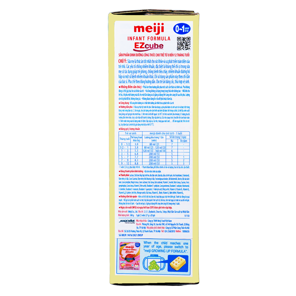 Hộp 4 Thanh Sữa Meiji Infant Formula Ezcube 108g (0-12 tháng)