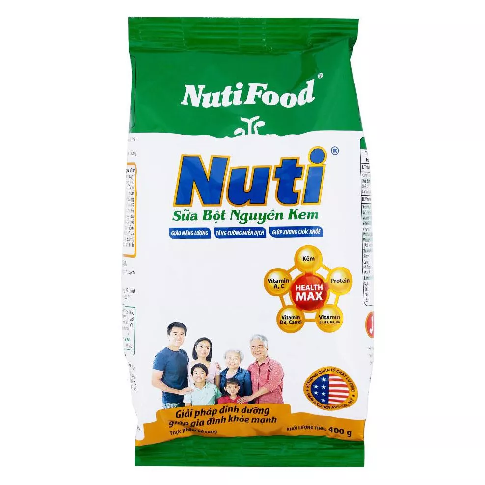 COMBO 10 Bịch Sữa bột nguyên kem NutiFood bịch 400g