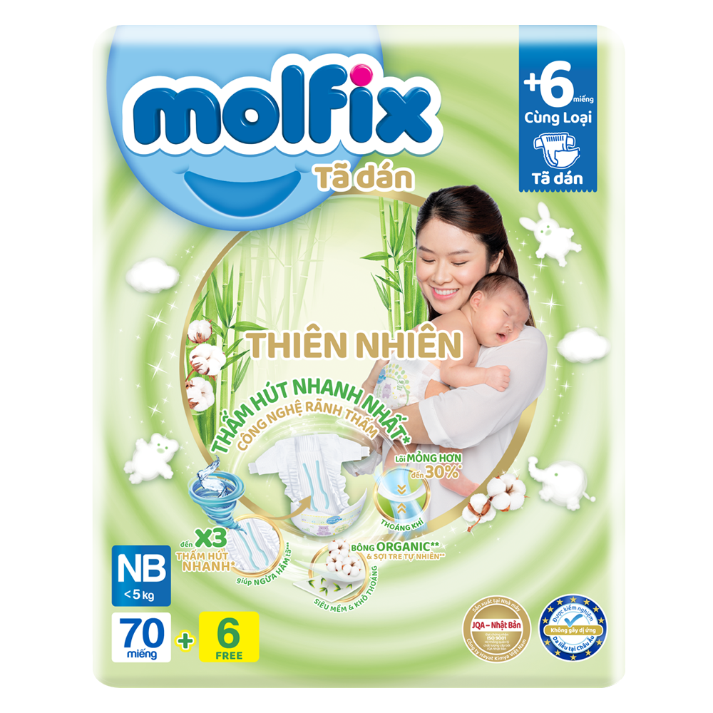 Tã dán Molfix NB70 miếng